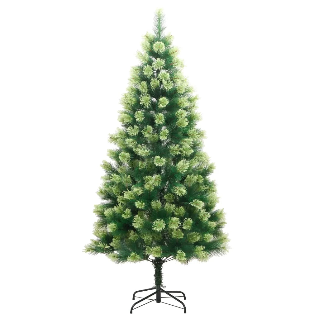 Albero di Natale Artificiale Incernierato-Albero Natalizio con Base 180 cm 724697