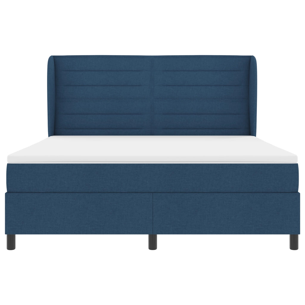 Letto Box Spring con Materasso Blu 180x200 cm in Tessuto