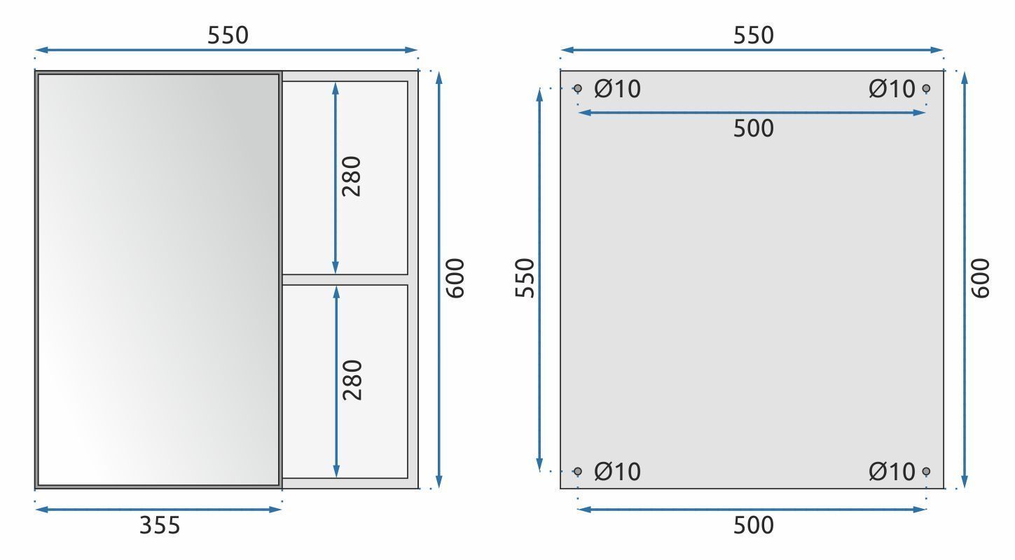 Set Di Mobili Da Bagno Con Lavabo Astor 60cm White