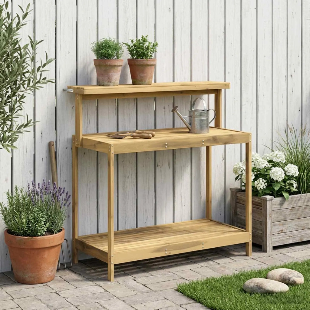Banco da Giardinaggio Esterno 111,5 x 48,5 x 107 cm Bianco 903087