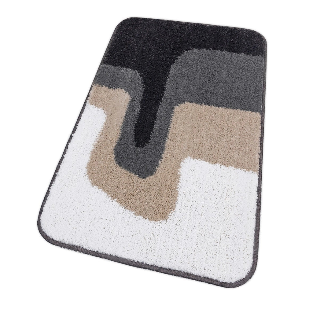 Tappeto Bagno 50x80 Cm Doccia Scendiletto Pelo Raso Morbido Assorbente Antiscivolo Lavabile Grigio