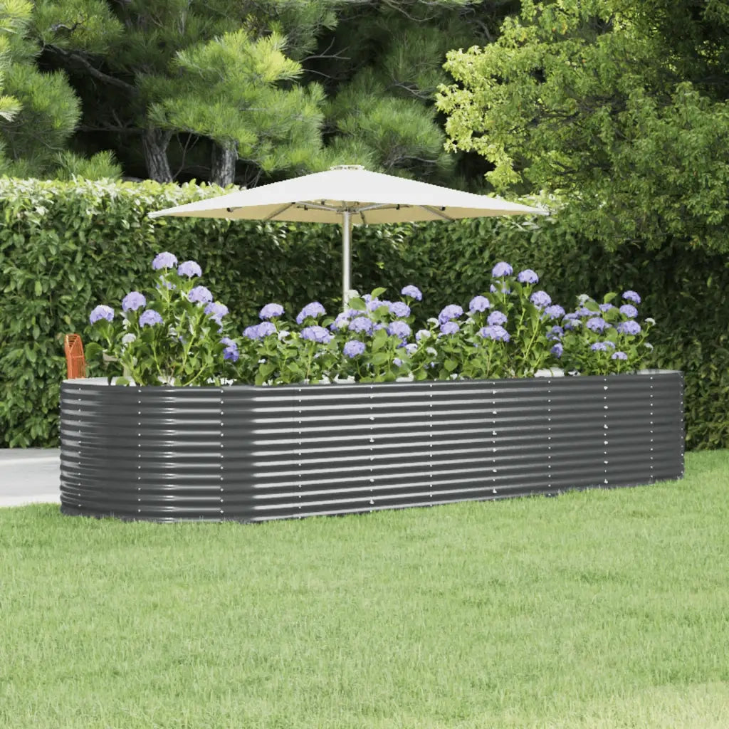 Letto Giardino Acciaio Zincato 367x140x68cm Antracite 319106
