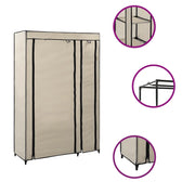 Armadio Pieghevole Crema 110x45x175 cm in Tessuto CFW5093833