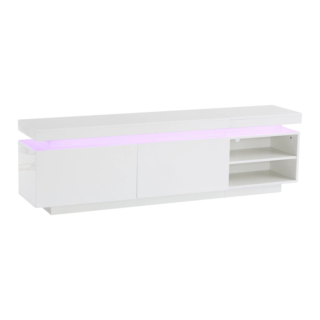 Mobile TV con 2 ante e LED - per soggiorno - 170×35×50 cm - bianco