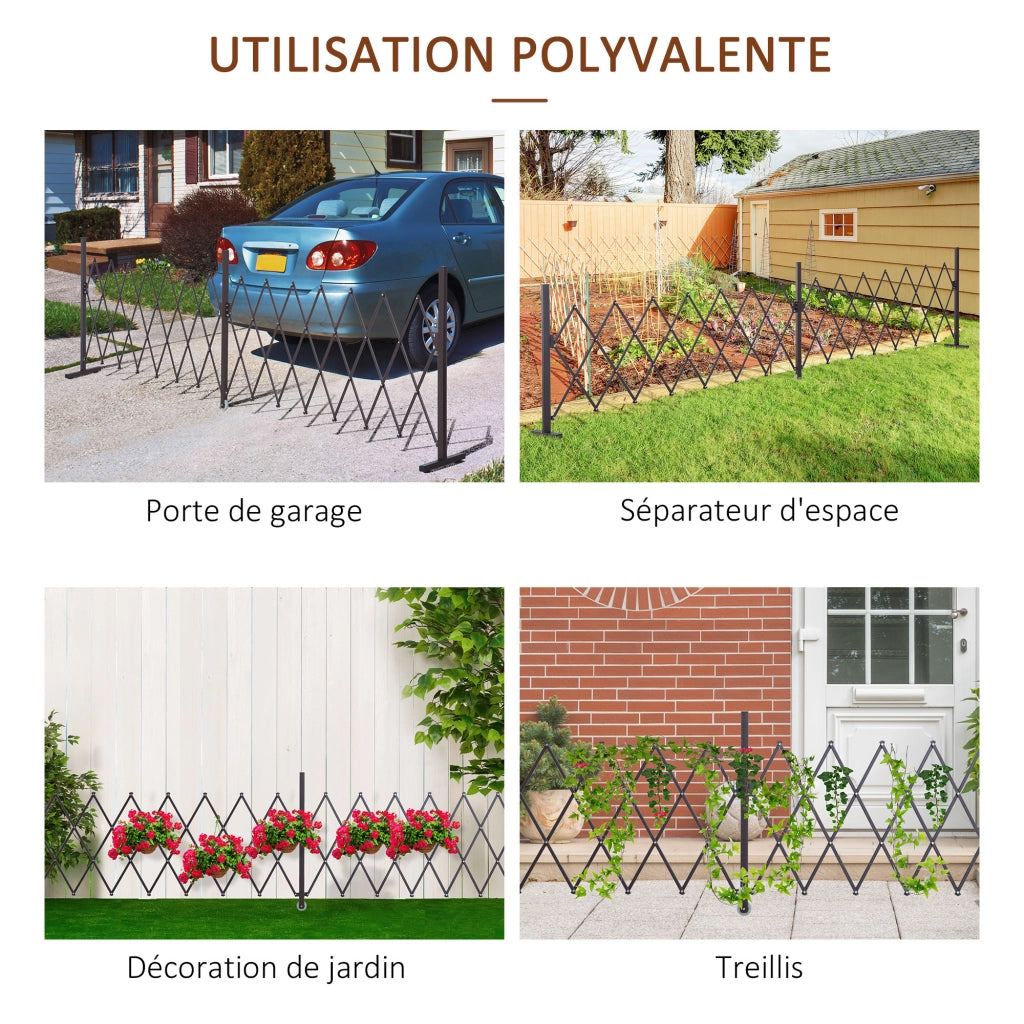 Barriera di Sicurezza Estensibile con Ruote ¨C zephmum ¨C 405x31x104 cm Colore Cioccolato