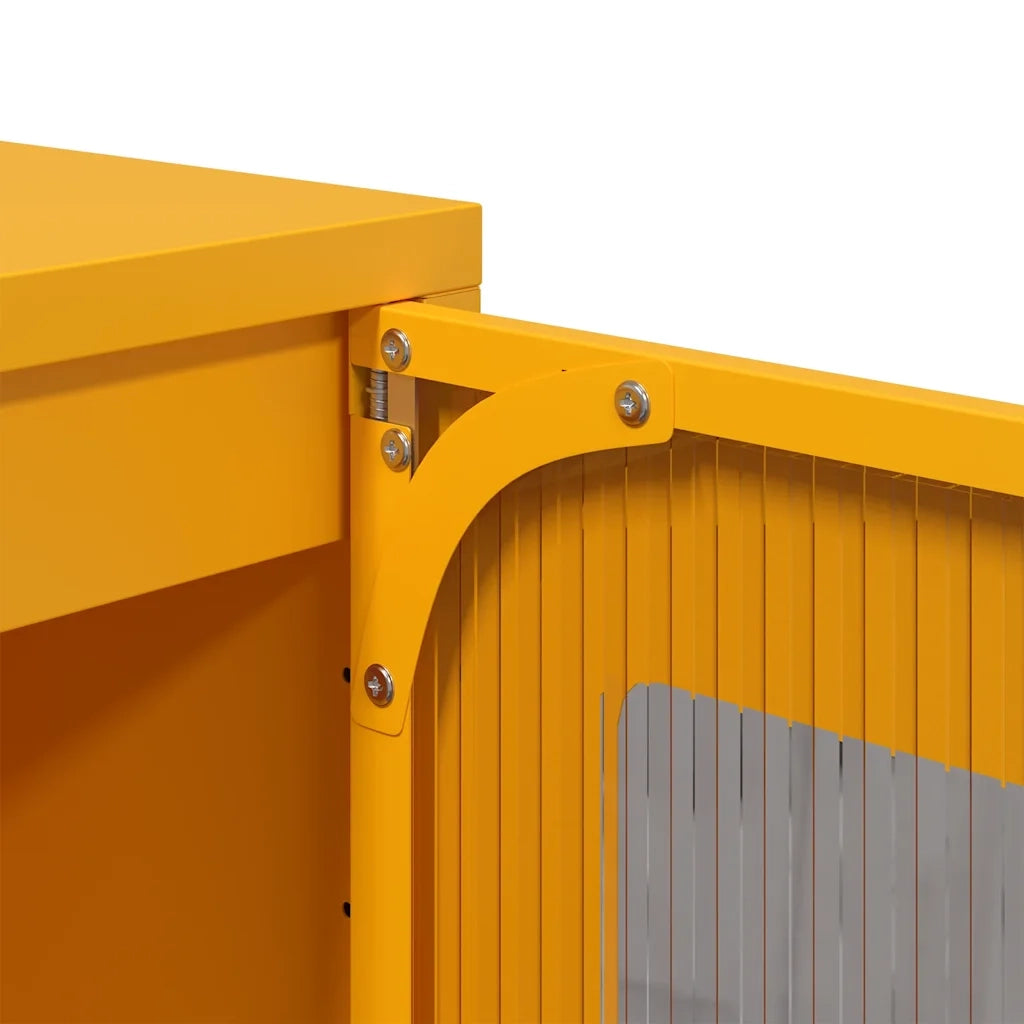 Credenza | Madia | Buffet da pranzo | Armadio da pranzo Giallo Senape 68x39x123 cm in Acciaio