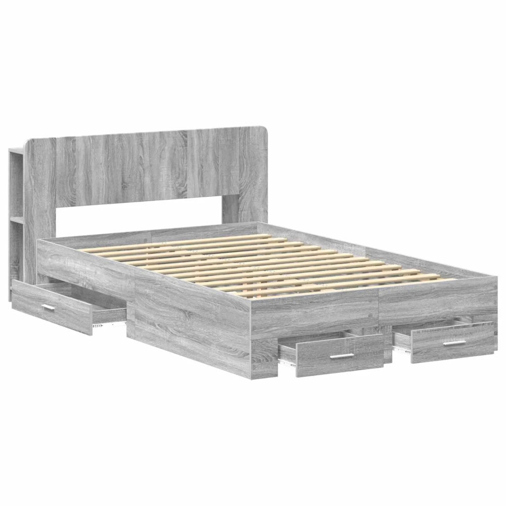 Telaio del letto con storage Sonoma grigio 120 x 190 cm