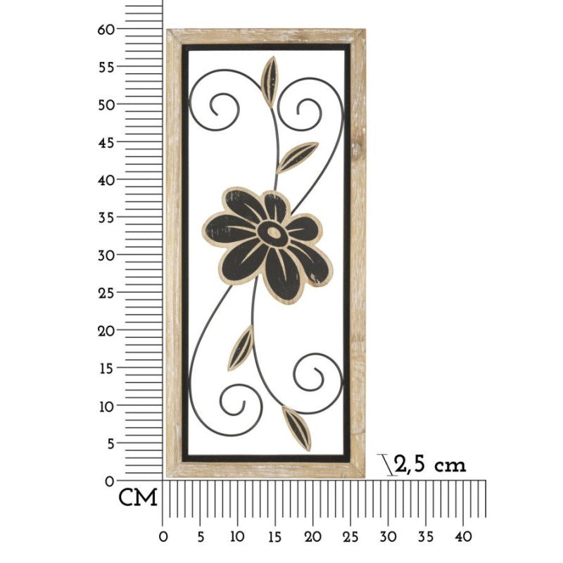 Pannello In Ferro E Legno Koman -a- cm 26x2,5x60