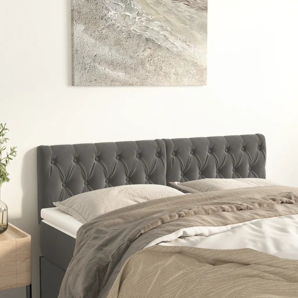 Testiera Grigio Scuro 144x7x78/88 cm in Velluto 346349