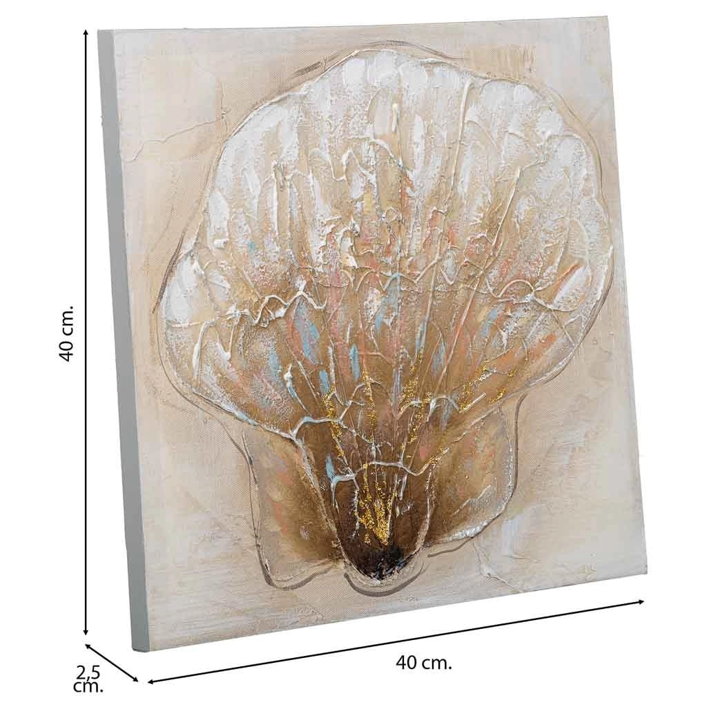 Quadro dipinto a mano con rilievo grigio 40x40x2,5h