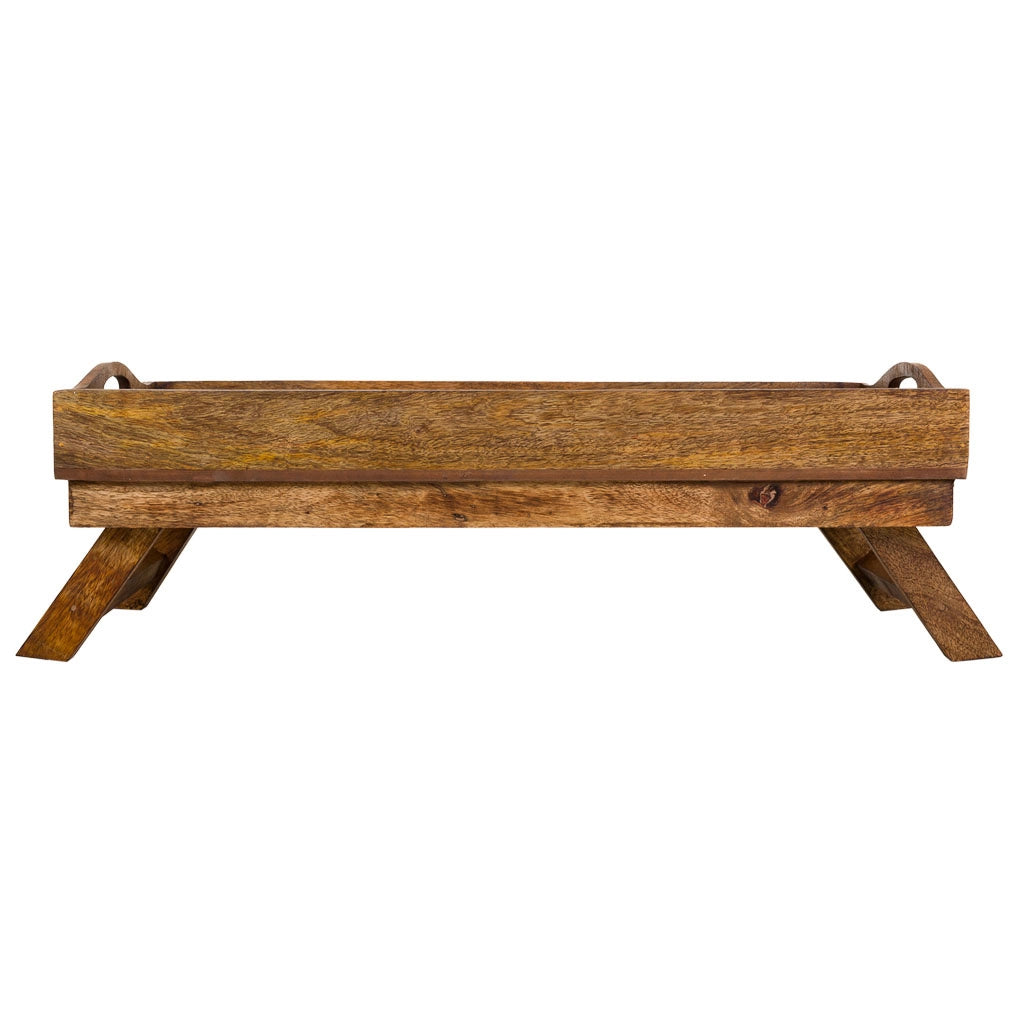 Vassoio in legno marrone fatto a mano 70x30x20h