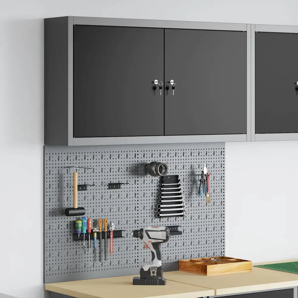 Set di armadi per attrezzi con lo scaffale 3 pcs Nero 3321398