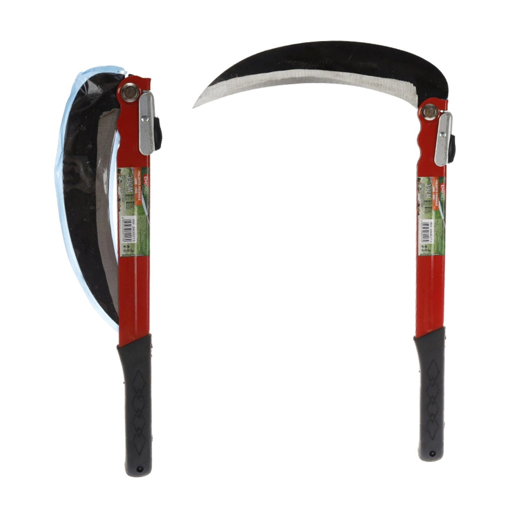 Falce Pieghevole 39cm Lama 21cm Alto Giardinaggio Multiuso Falce da Erba per Diserbo Falce di Sicurezza Portatile per Escursionismo di Emergenza Attrezzi