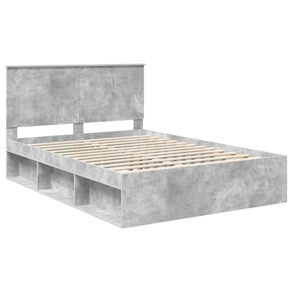 Struttura del letto Grigio Concretè 135 x 190 cm Pino massello 3411022