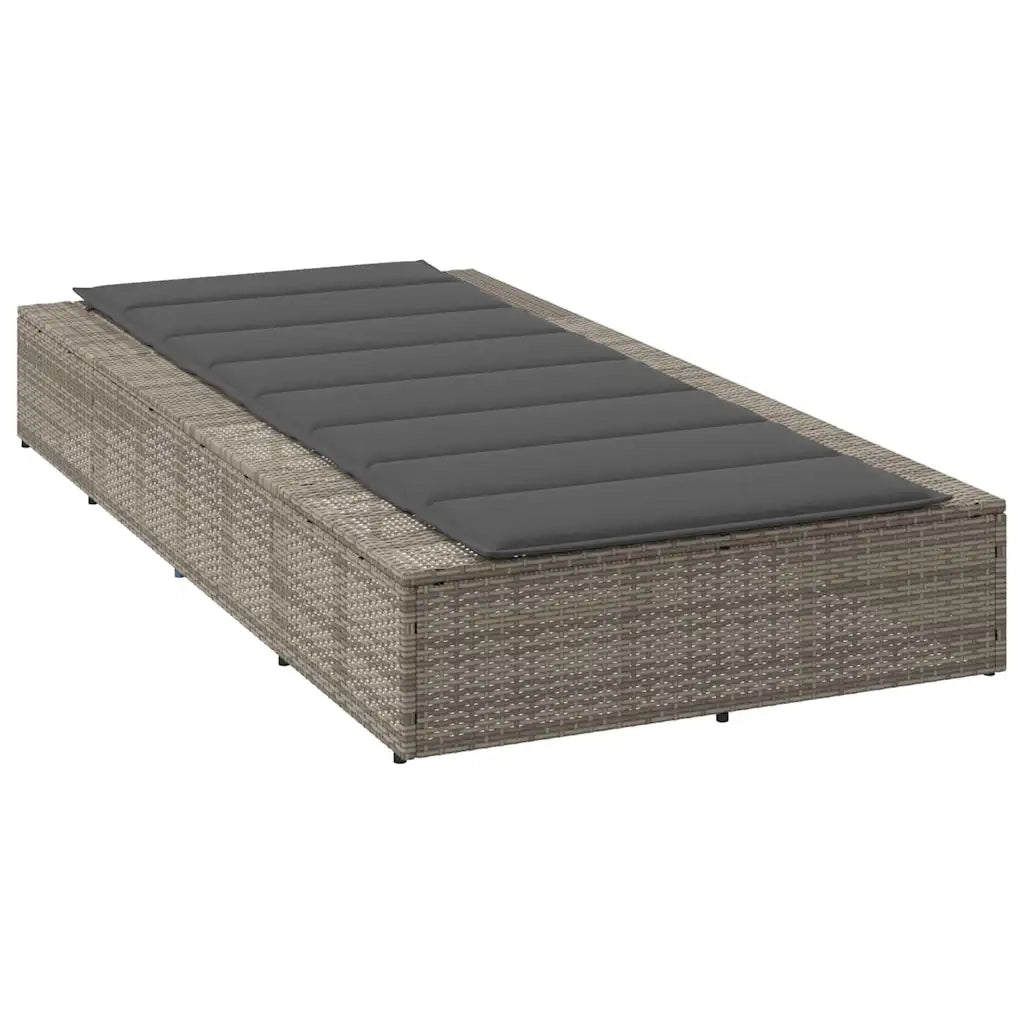 Lettino Prendisole con Cuscino Galleggiante Grigio Polyrattan 4104204