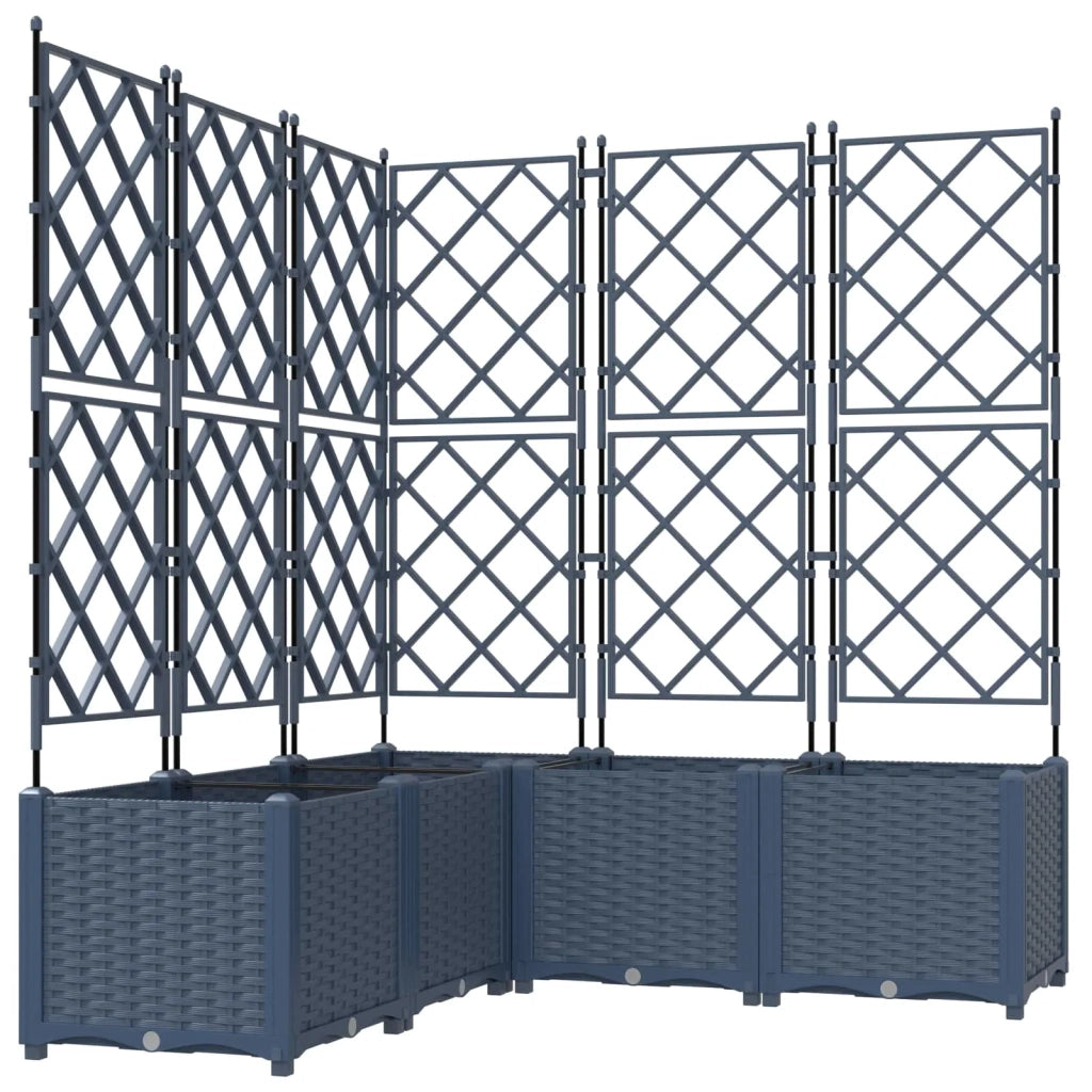 Vaso da giardino 5 pcs Grigio 120 x 120 x 143 cm Plastica 42002866