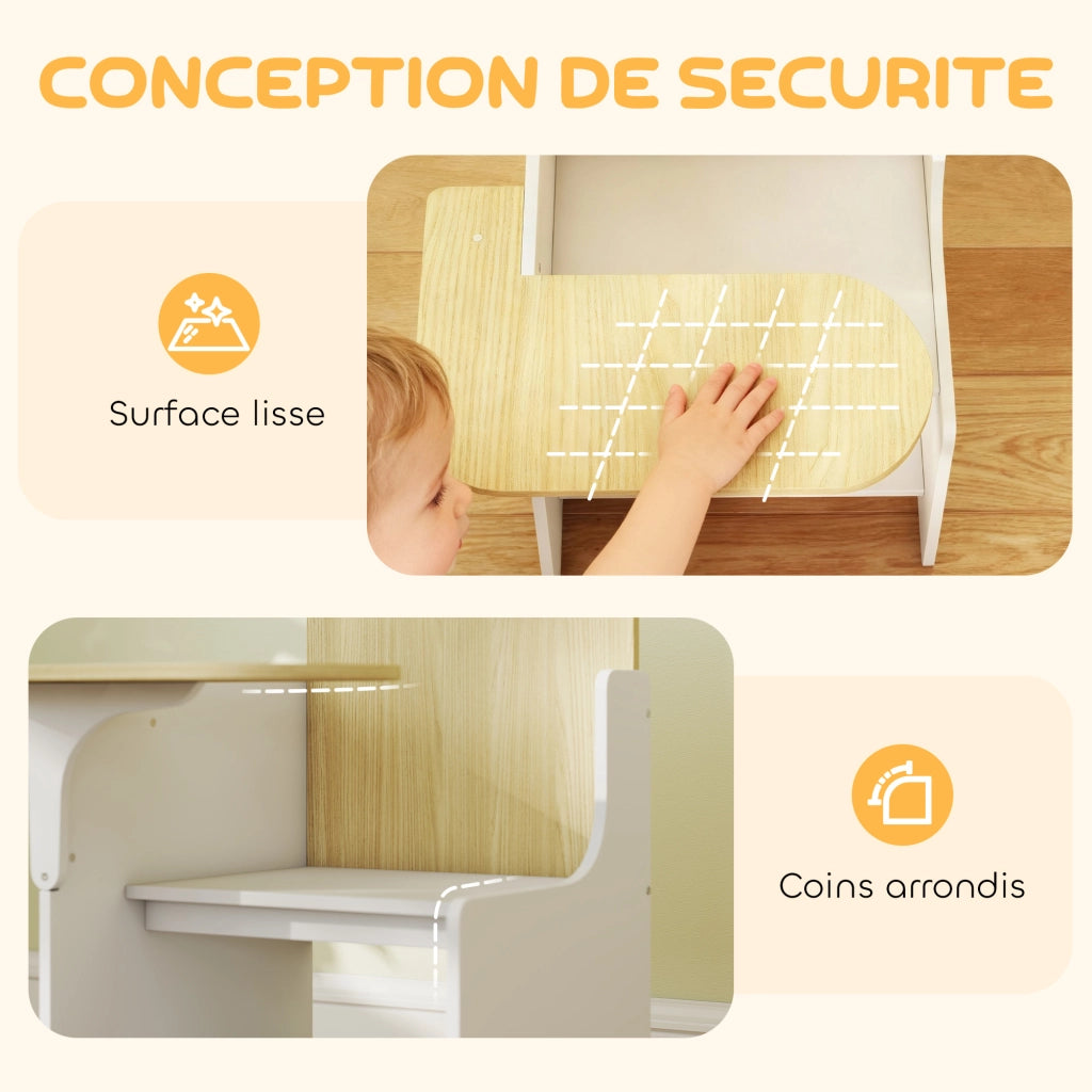 Scrivania per bambini con sedia e ripiano ¨C Minimal ¨C bianco