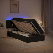 Letto con contenitore LED e materasso Nero 90 x 200 cm Velluto 3459224