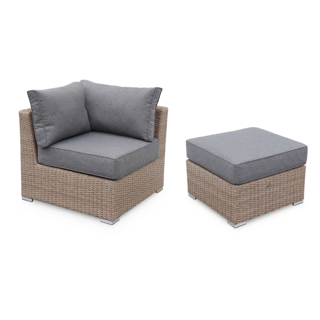 Salotto da giardino premium in resina intrecciata, 5 posti, marrone