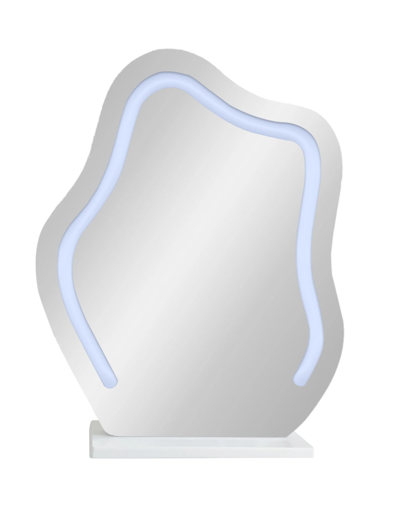TOELETTA con specchio LED 100x40x78 cm bianco