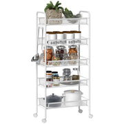 Tavolino rotondo con cestini estraibili e ruote ¨C zephmum ¨C bianco 45x26,5x106 cm