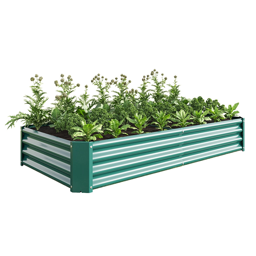 Aiula rialzata-Xylo-Metallo-design stabile, antiruggine, senza fondo, per orto/giardino