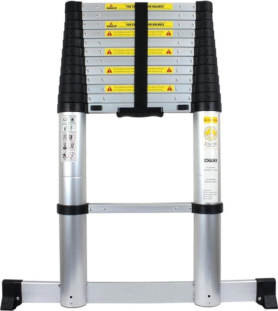 Scale a trampolino a scalata telescopica 38 m (12' 6") Click 'n' Climb PRO scala a trampolino argentata Scala a trampolino telescopica