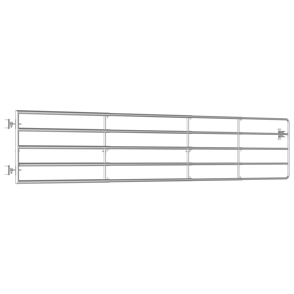 Cancello da Giardino in Acciaio 5 Sbarre (150-400)x90cm Argento 145987