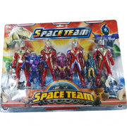 Trade Shop - Set 7pz. Power Space Team Personaggi Guerrieri Eroi Spaziali Rangers Giocattolo -