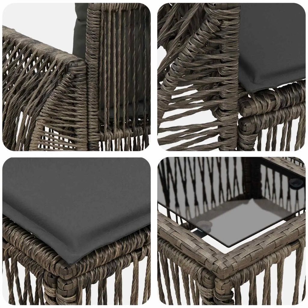 Set Divano da Giardino 9 pz Grigio polyrattan 3435362