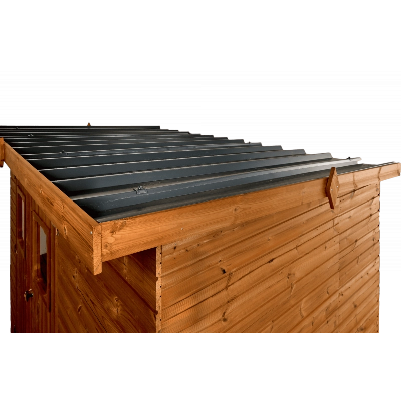 Casetta da giardino in legno termo-trattato 19 mm – 316x180 cm – porta vetrata e tetto bitumato – THE3218.02N Foresta