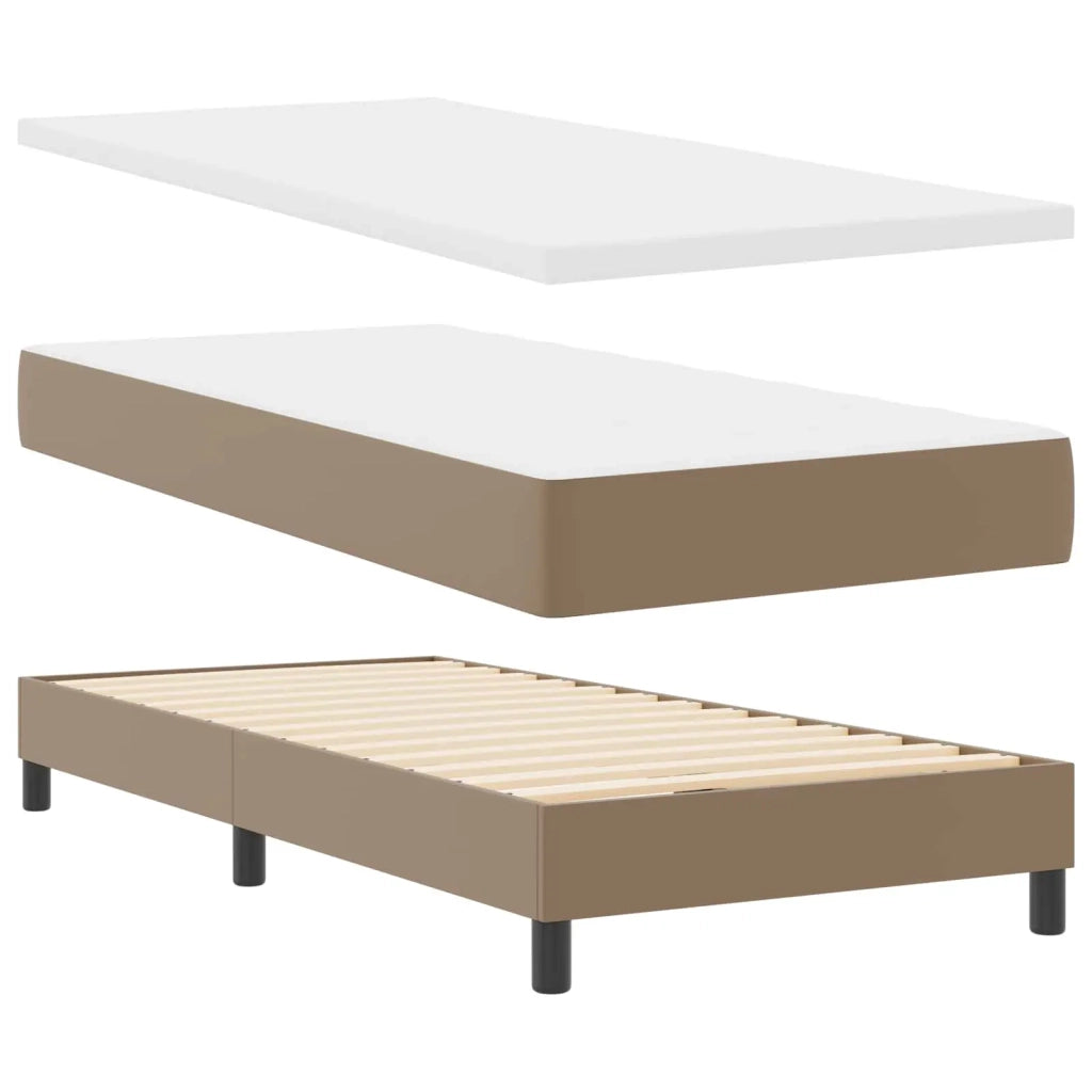 Letto a molle Cappuccino 90 x 190 cm Pelle sintetica 3339031