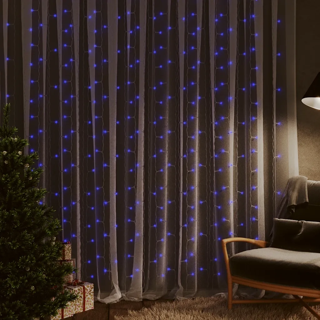 Tenda Luci a Ghiaccioli 3x3m 300 LED Blu 8 Funzioni 328930