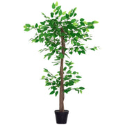 Pianta Artificiale Albero del T¨¨ con Vaso Cemento ¨C Zephmum ¨C Verde 120 cm