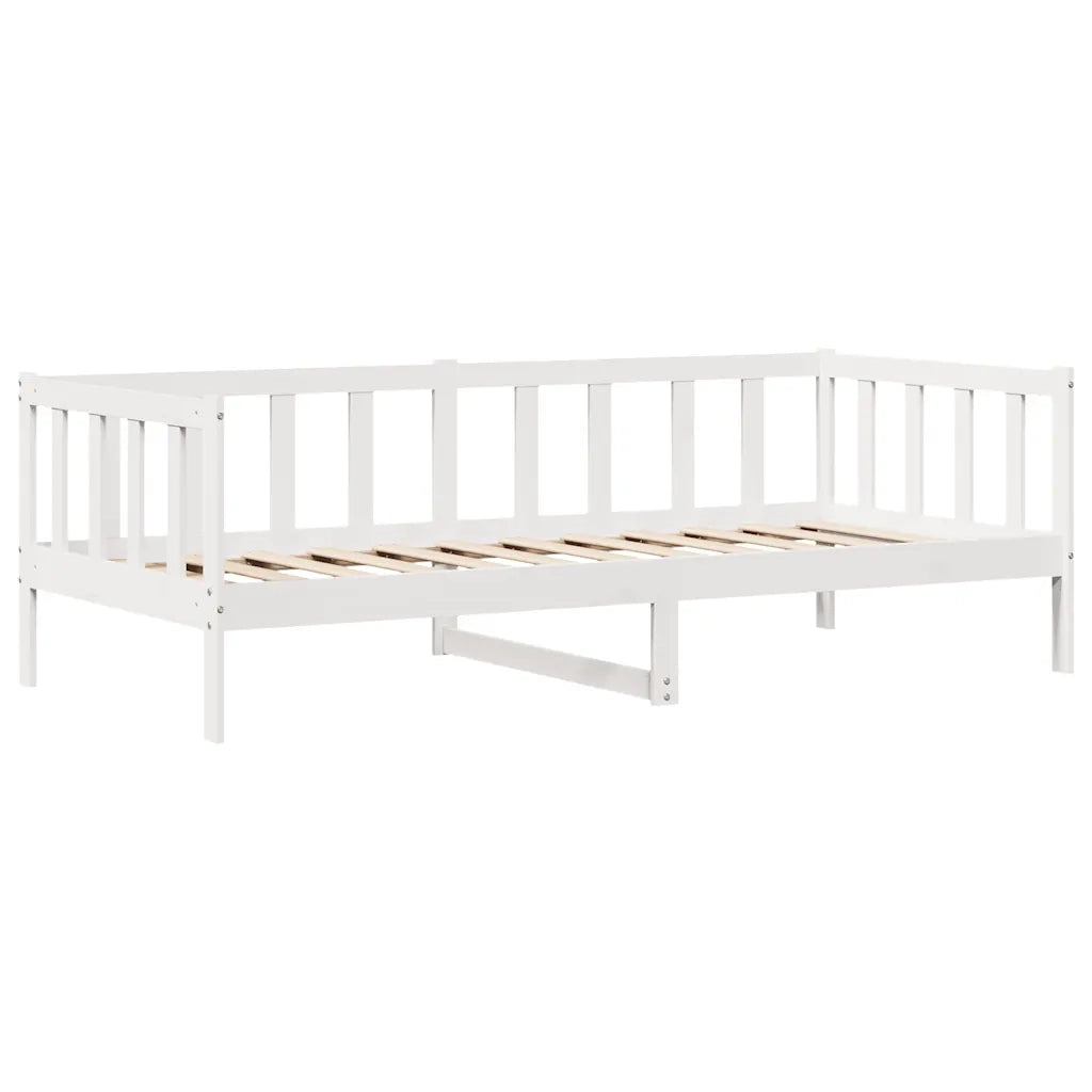 Letto singolo | Letto per adulti | Dormeuse con Cassetti Bianco 90x200 cm Legno Massello di Pino