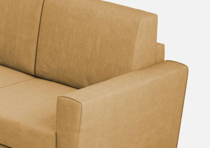 Divano 2 Posti 152x85x85 cm Yasel in Tessuto Ocra