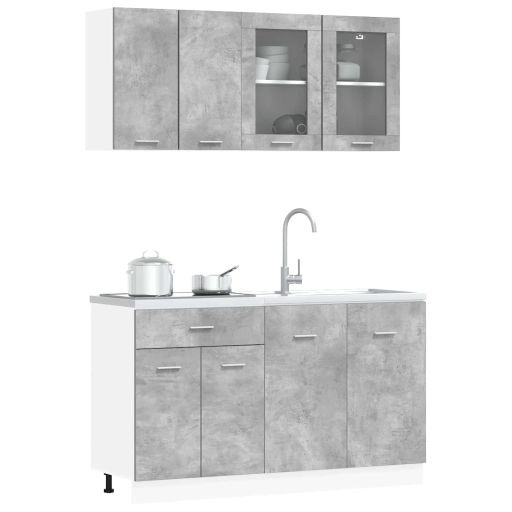 Unità Cucina Lyon 4 pcs Grigio Cemento Legno ingegnerizzato 3445847