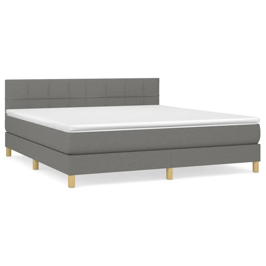 Giroletto a Molle con Materasso Grigio Scuro 180x200 cm Tessutocod mxl 123493