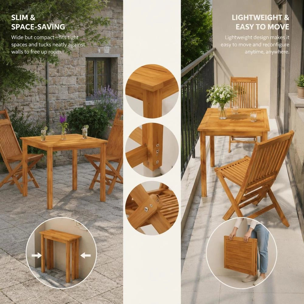Garden Table 85x85x74 Cm Solid Acacia Wood