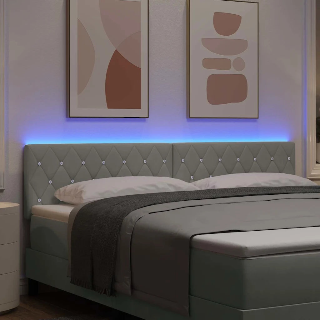 Testiera LED con testiera Grigio chiaro 180 cm Poliestere 3338071
