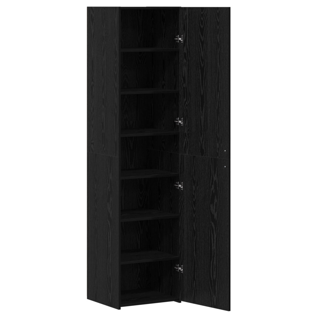 Highboard Rovere Nero 45x42.5x185 cm Legno ingegnerizzato