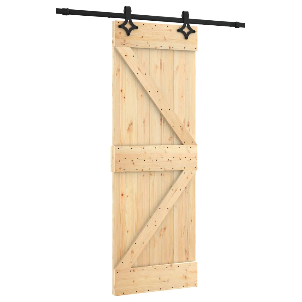 Porta scorrevole Naturale e Nero 70 x 210 cm 3445044