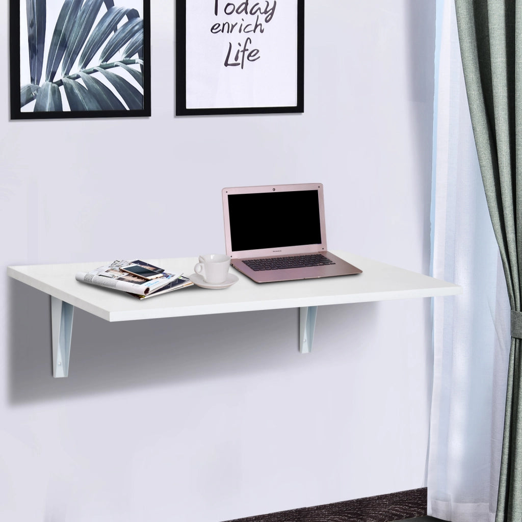 Tavolo pieghevole a muro ¨C zephmum ¨C legno bianco 60x40x20 cm