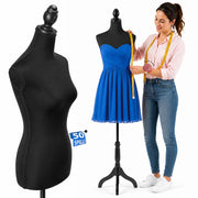 Manichino Sartoriale Femminile con 50 Spilli Modello Sartoria Donna in Schiuma PE Nero