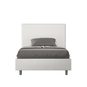 Letto imbottito 1 piazza e mezza 120x200 cm Focus - Bianco,Similpelle,Con rete