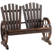 Panchina da giardino con braccioli panchina rustica realizzata in legno massello marrone scuro