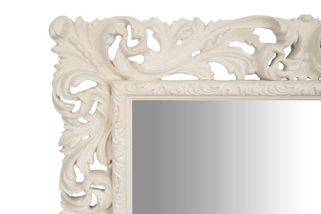 Biscottini SPECCHIERA DA PARETE IN LEGNO FINITURA BIANCA ANTICATA MADE IN ITALY realizzata