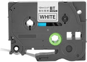 Etichetta adesiva Gelatinosa 12 mm - Nero/Bianco - Alta Funzionalità - Per PVC - Adatta per Etichette/Badges - Qualità di Stampante Elevata - Etichettatrice