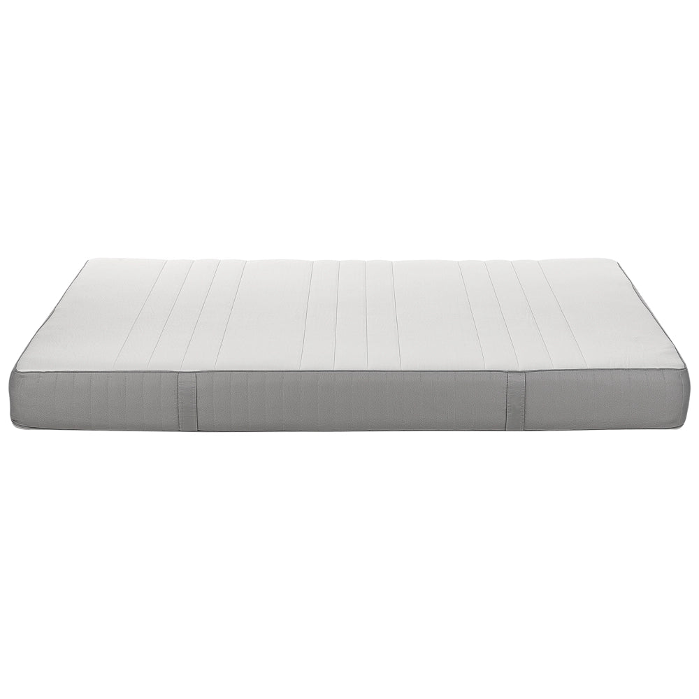 Materasso EU Duro 160 x 200 cm Bianco Grigio Schiuma Imbottitura Poliestere Sfoderabile