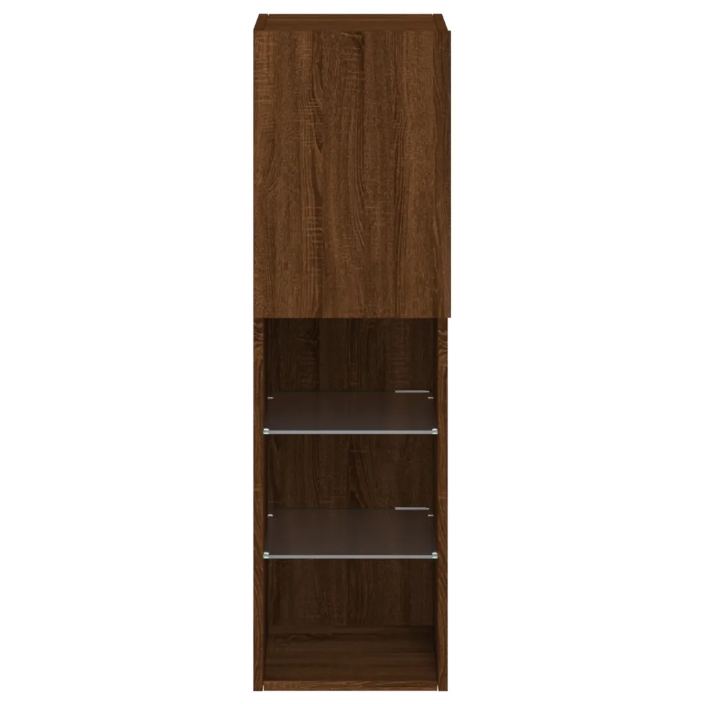 Mobile TV con Luci LED Rovere Marrone 30,5x30x102 cm 837027